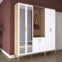 Hanah Home Soporte para el pasillo Nogal y blanco